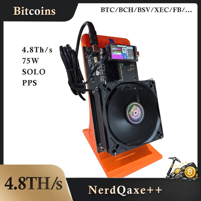 NerdQaxe++ 4.8T SHA256 Bitcoin Miner 75W Low Power Home Mining ASIC Crypto Mining Maschine Hohe Effizienz