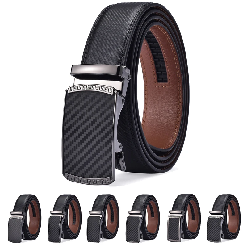 Men's Belt,Ratchet Belt Dress with Premium Leather,Slide Belt with Easier Adjustable Automatic Buckle