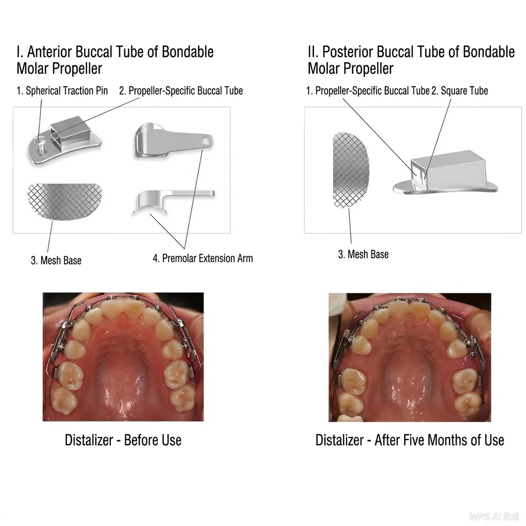 Dental Orthodontic Molar Distalizer and Mesializer Non-Extraction Space Creation Precision Tooth Movement Gap Closure Treatment