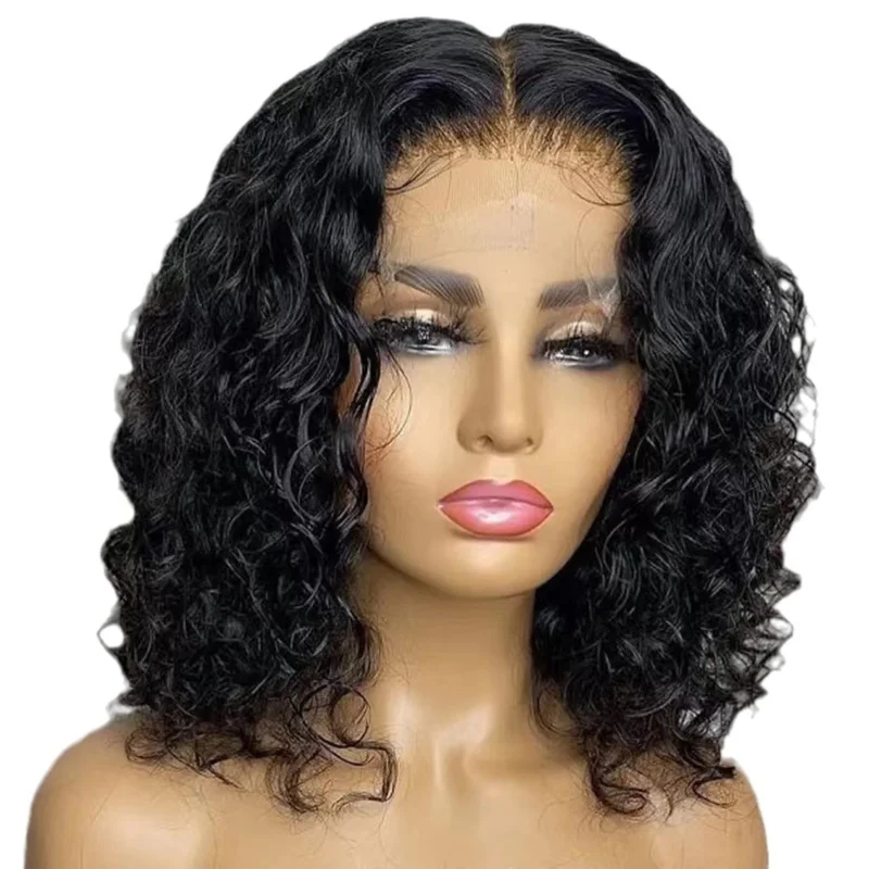 New style short for women, lace front , middle-parted long curly hair wig