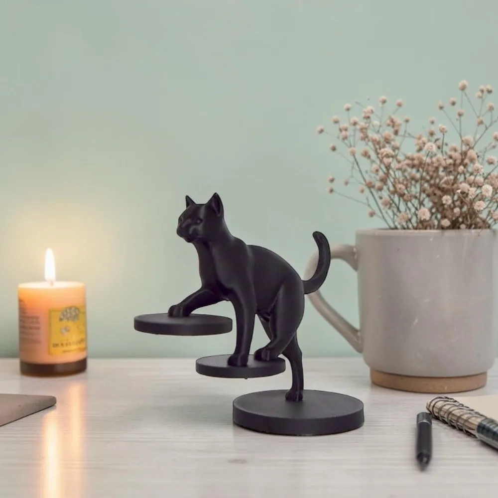 3D Printed Cat Descending Stairs Statues Go Upstairs/Downstairs Plastic Desktop Dog Figurine Crafts Cute Animal