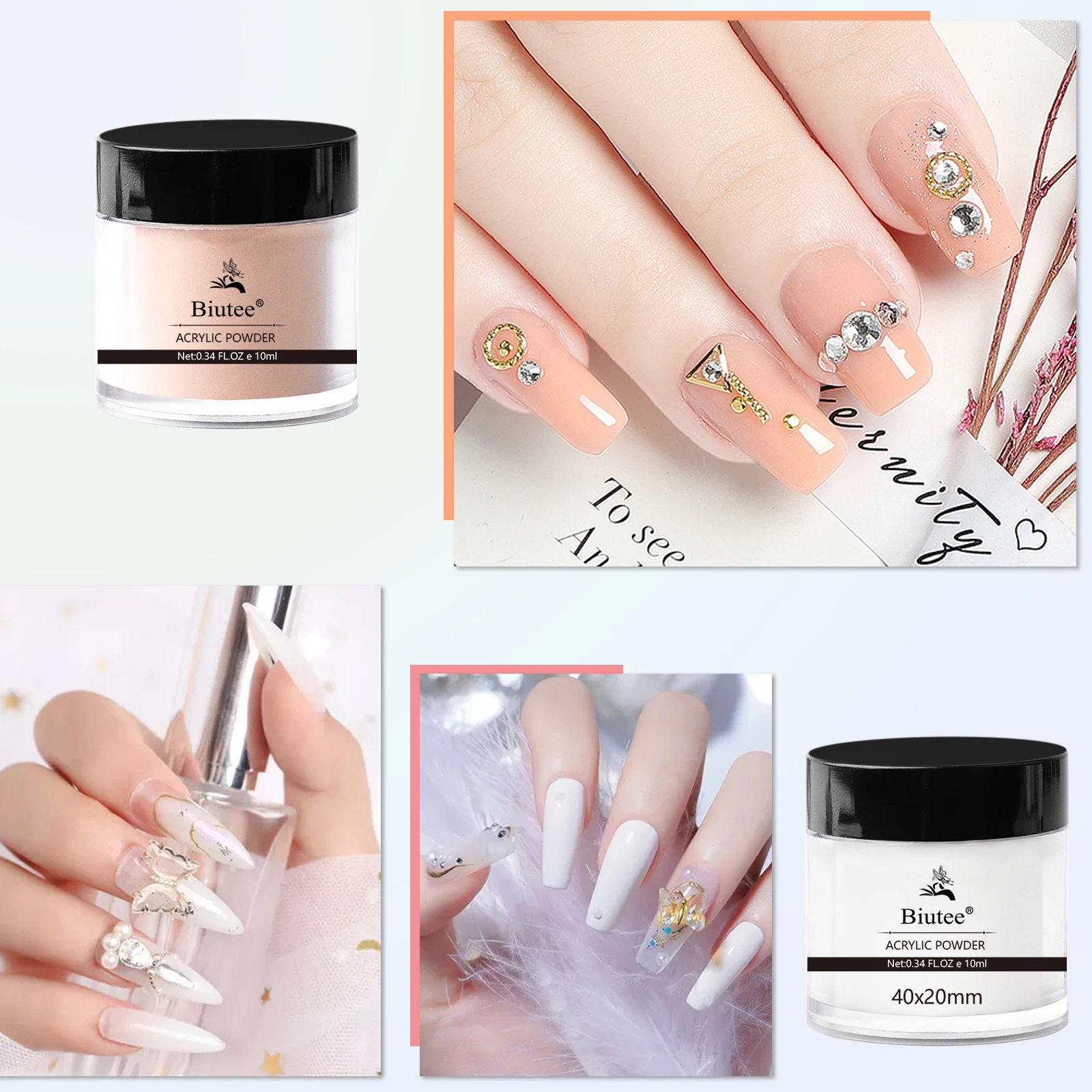 Biutee Kleur Nail Dompelen Poeder Natuurlijke Droog Geen Lamp Cure Art Decoratie Pigment Diy Gel Glitter Franse Acryl Dompelen