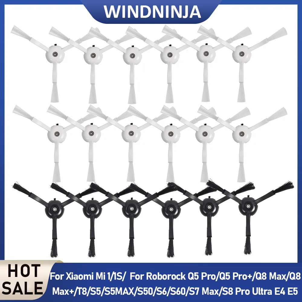 For Xiaomi Mi 1/1S Side Brush Parts For Roborock T8/Q5 Pro/Q5 Pro+/Q8 Max/Q8 Max+/S5/S5MAX/S50/S6/S60/S7 Max/S8 Pro Ultra E4 E5