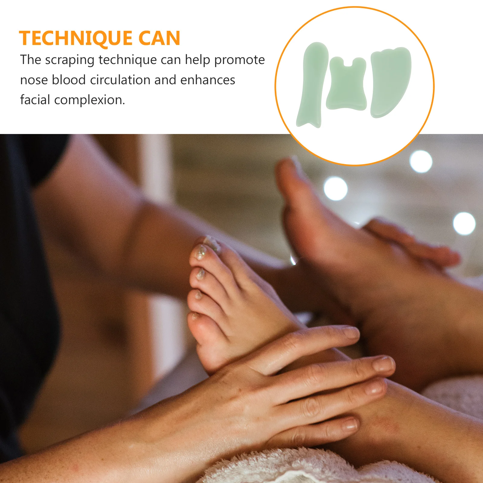 

3pcs Guasha Massage Boards Natural Stone Scraping Tools Face Body Therapy Skincare Tools Stress Relief Massaging Plates