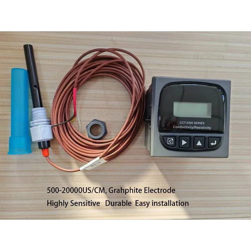 New Industrial Conductivity Meter CCT5320E 10.0 Graph-ite Probe Sewage Water Treatment 1 Year Core Component Warranty Reverse