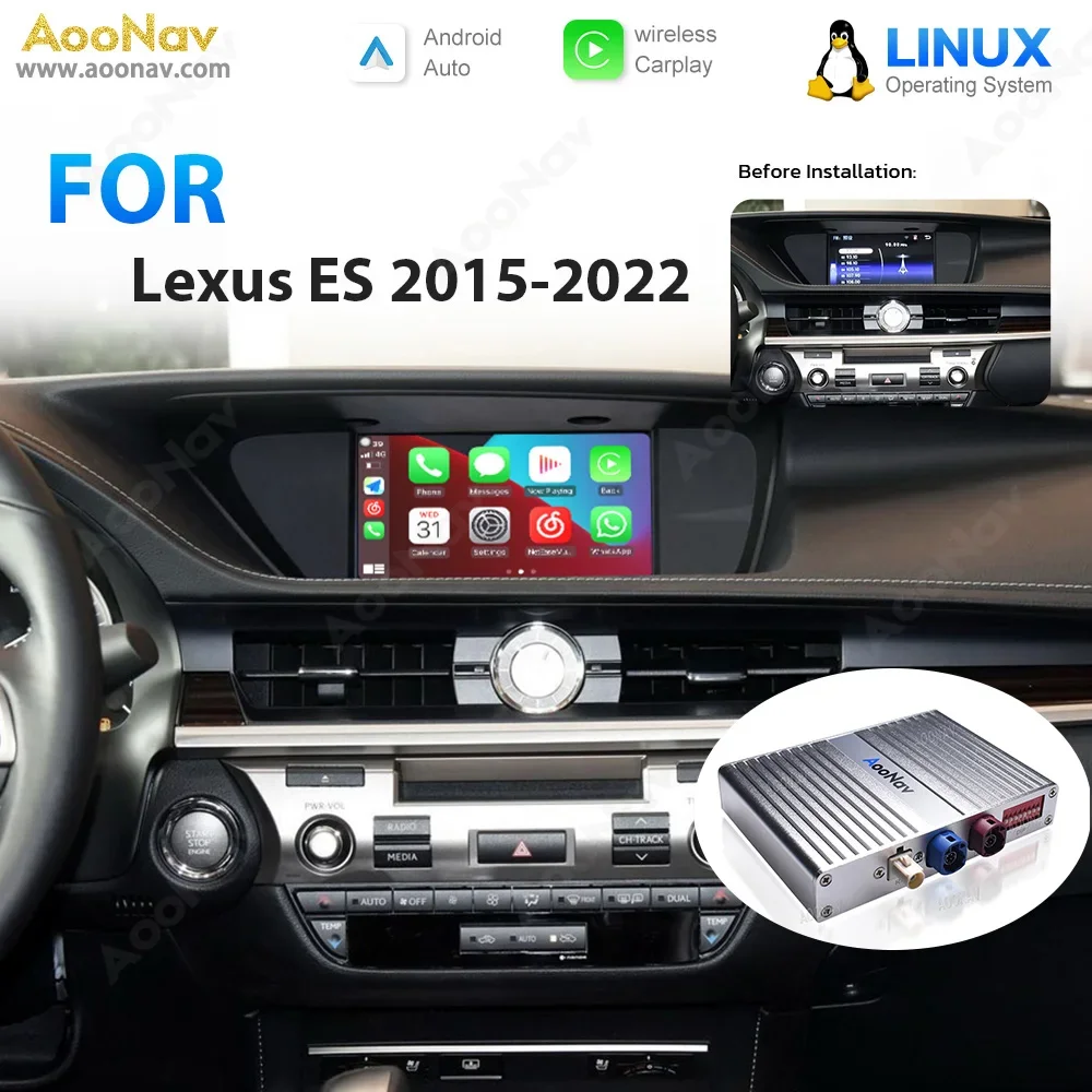 Mirror link Box bus adapter For Lexus ES ES350 2015-2022 Android Auto Stereo Oem Screen volant radio aux upgrade Linux System