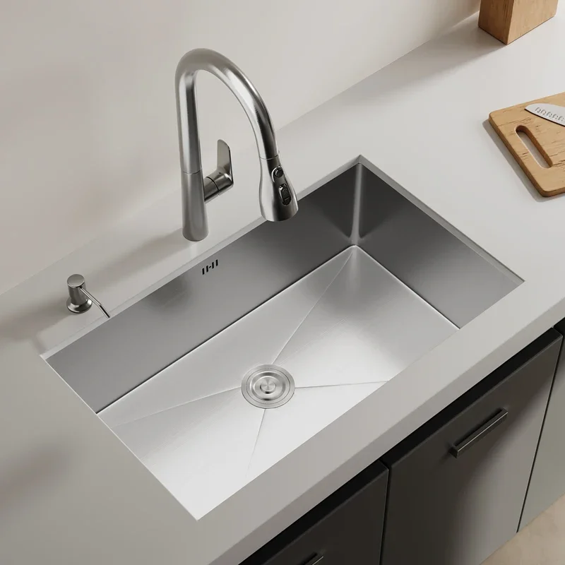 304 stainless steel sink handmade single slot kitchen vegetable basin large single slot sink dishwasher basin in the