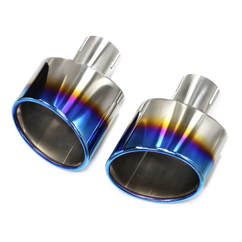 

2pcs/lot 304 Stainless Steel Universal Car Exhaust Tailpipe 140mm Outlet Rolled Oval Slant Muffler Tail Pipe For Auto Cars