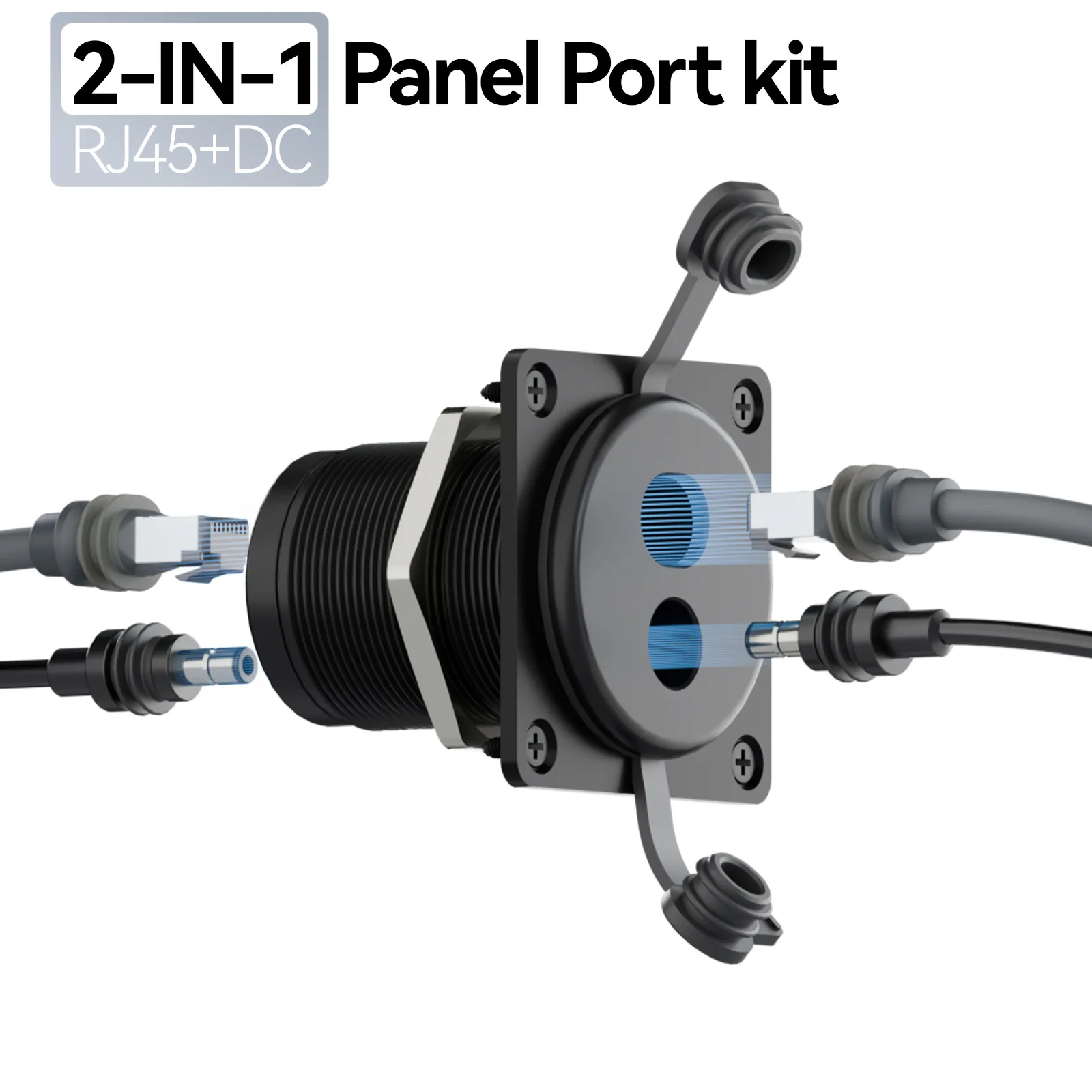 Starlink Mini/Gen3 Wall Mounting Kit with RJ45 DC Connector Pass through Panel Pole Mount Adapter for RV Marine Car Accessories