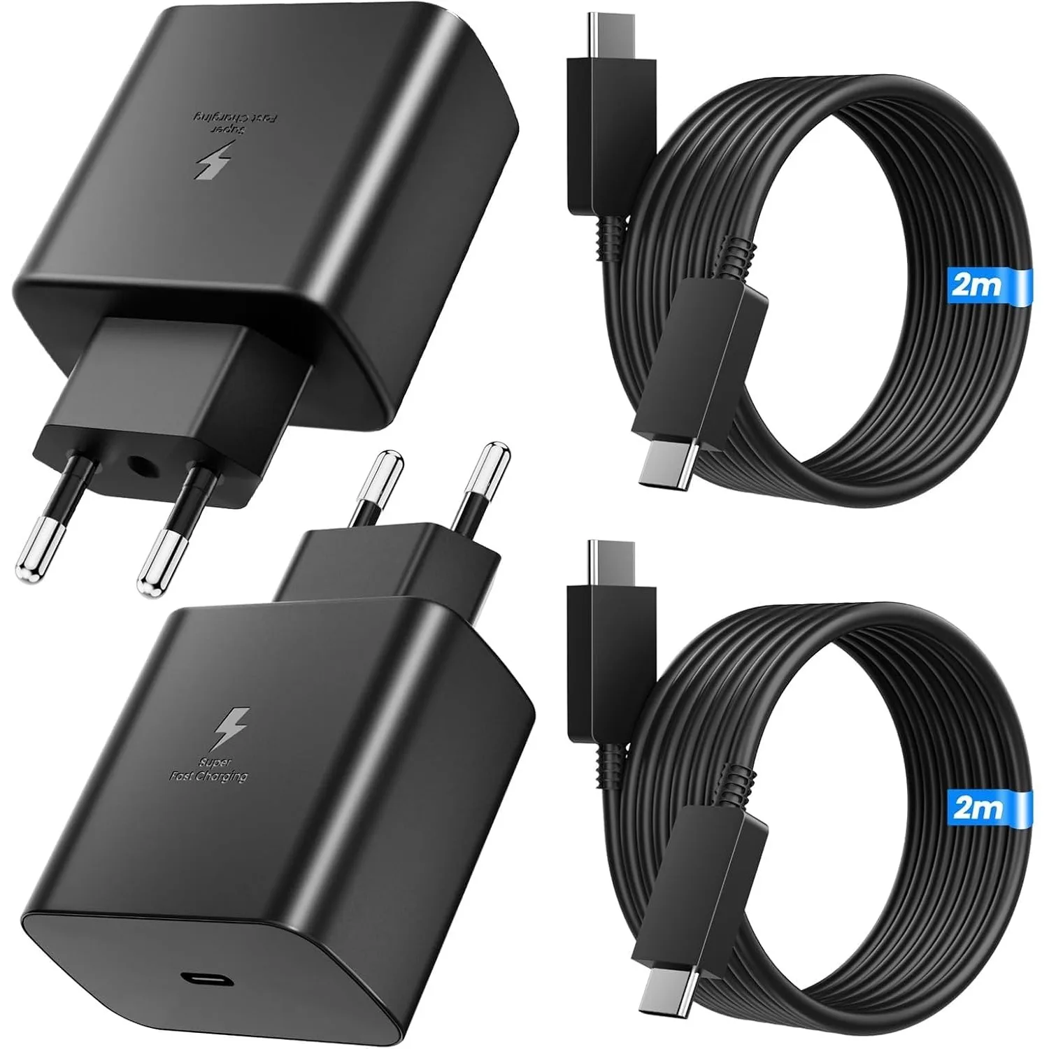 pacote-com-2-carregadores-usb-c-45-w-cabo-de-carregamento-rapido-para-samsung-protecao-multipla-2-m-de-comprimento-s24-s23-s22-ultra