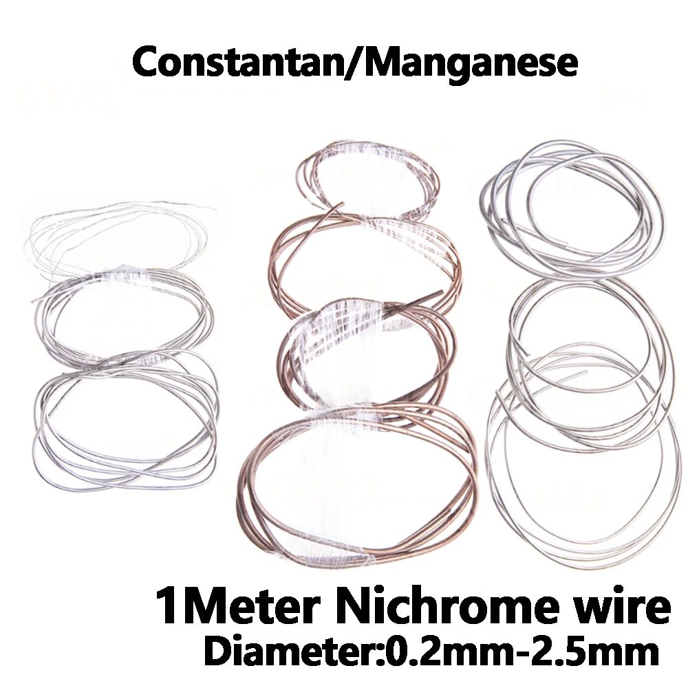 1Meter Nichrome wire Diameter 0.2mm-2.5mm Heating wire Resistance wire Constantan wire Manganese copper wire 0.5MM 0.8MM 1.6MM
