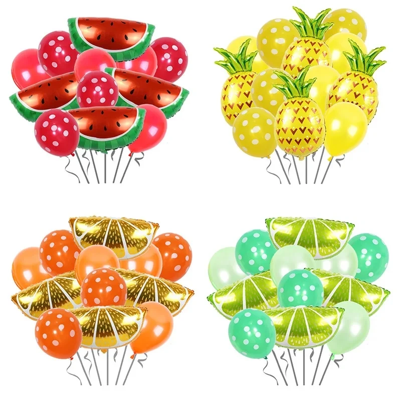 Disney Fruit Theme fragola ananas Style banchetto scena decorazione della parete Set di palloncini