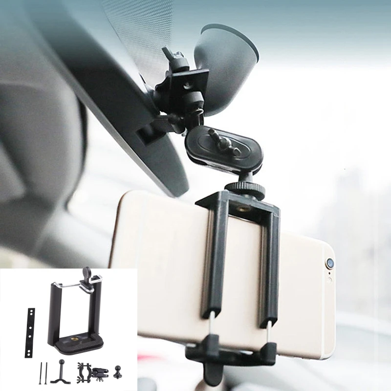 360-degree Rotation Mount Mobile Phones Holder Car SUV Adjustable Stand Rearview Mirror Mount GPS Phone Bracket