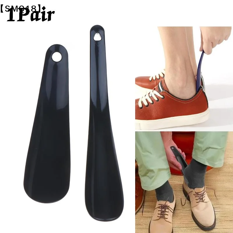 1 Pair Smooth Plastic Shoe Horns Portable Shoe Lifter with Hanging Hole for Home Daily Travel Shoe Wearing Aid