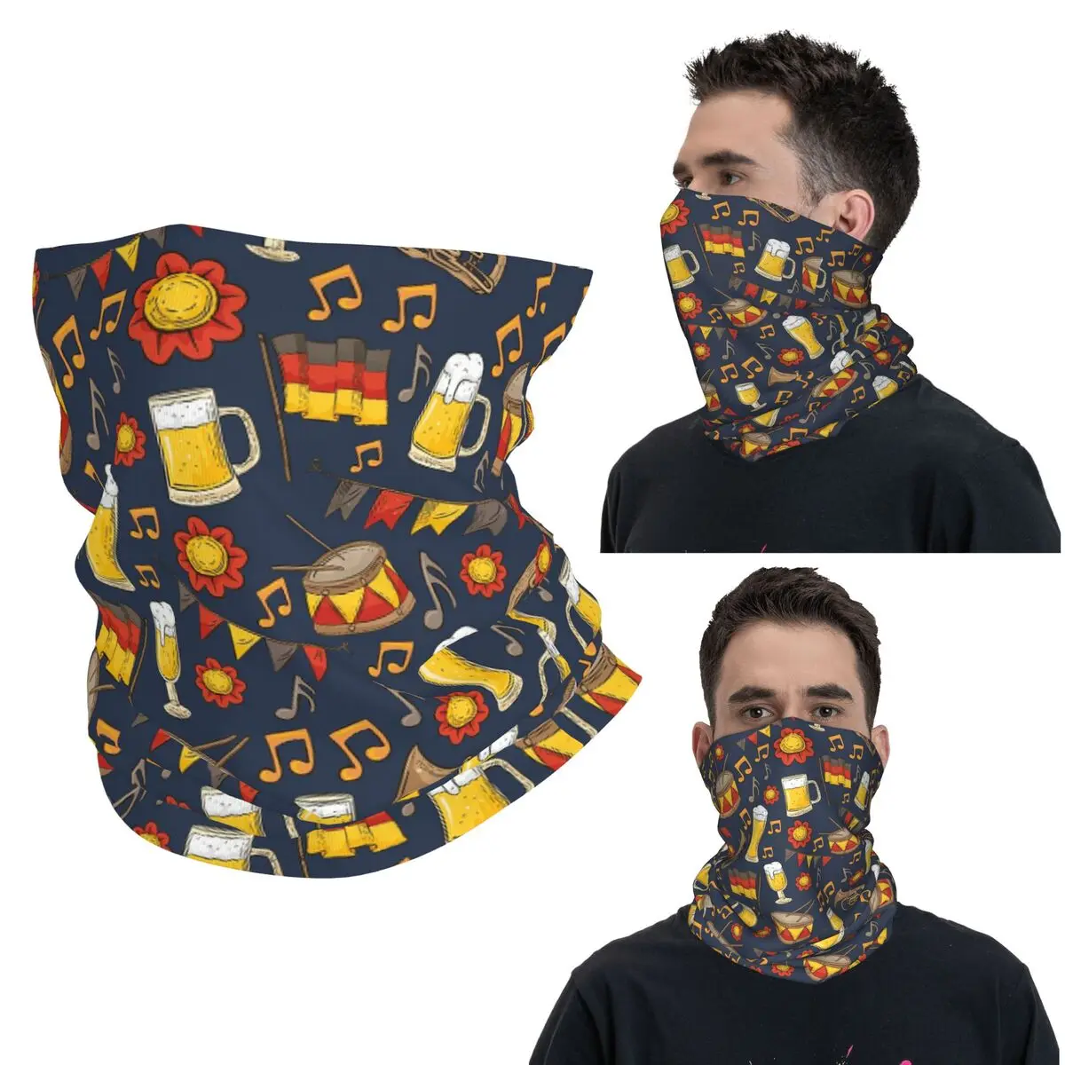 

Музыка и Bier Beer Октоберфест с узором, бандана на шею, маска с принтом, шарф, многофункциональная Балаклава, унисекс для взрослых