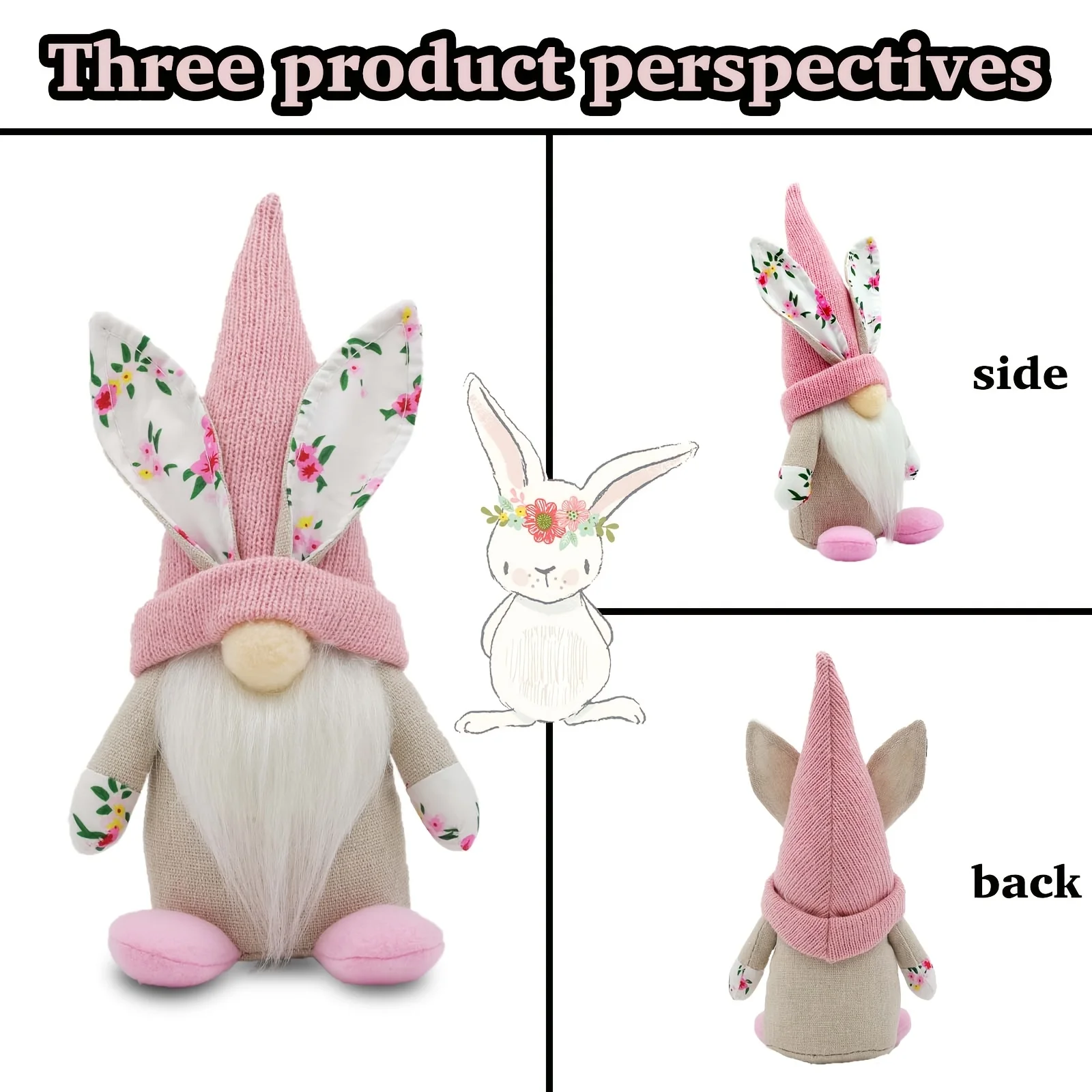 2pcs Classic Easter Gnome Decorations Spring Bunny Themed Polyester Figurines Fashionable Holiday Accents for Various Room Types