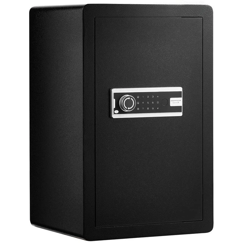 3.5 cu.ft Security Locker 14x13x30in For Home Office Hotel, Dual Key Password Access LED Interior Light Solid Steel Construction Storage Cash Passports Jewelry Gold Watches Documents Black