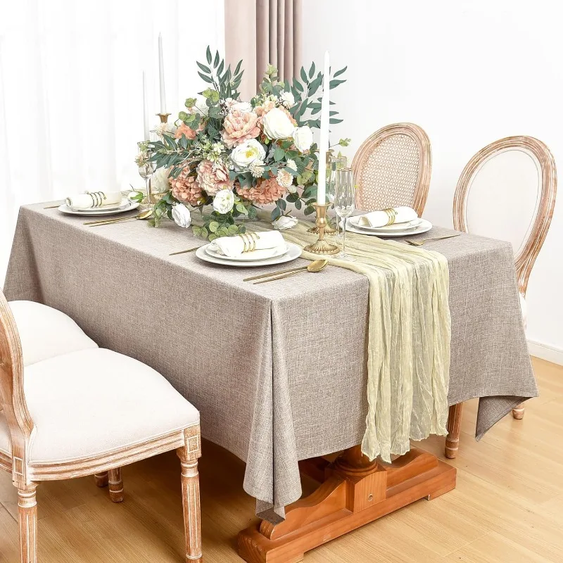 Textured Washable Table Clothes Floor Lenghth Table Covers