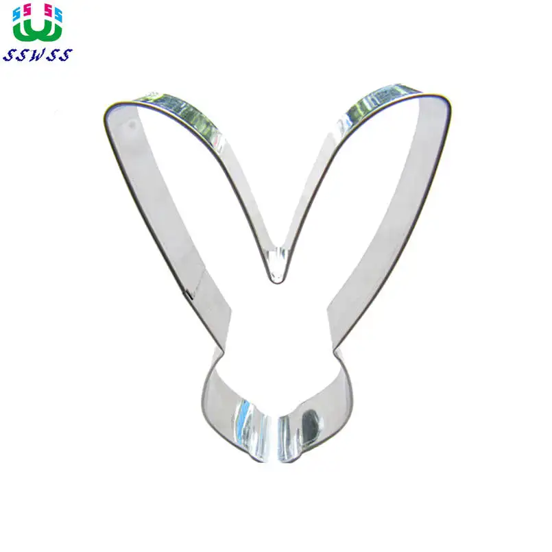 Animal Cake Decorating Tools Hot Selling,Stainless Steel Long Ears Rabbit Head Portrait Shaped Cake Cookie Biscuit Baking Molds