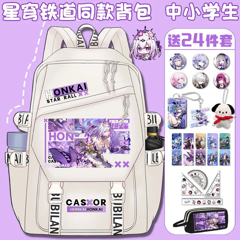 

Anime Honkai: Star Rail Cosplay Mydei Castorice Anaxa The Herta Hyacinthia Aglaea Nylon Cloth Cartoon Knapsack Pendant Backpack