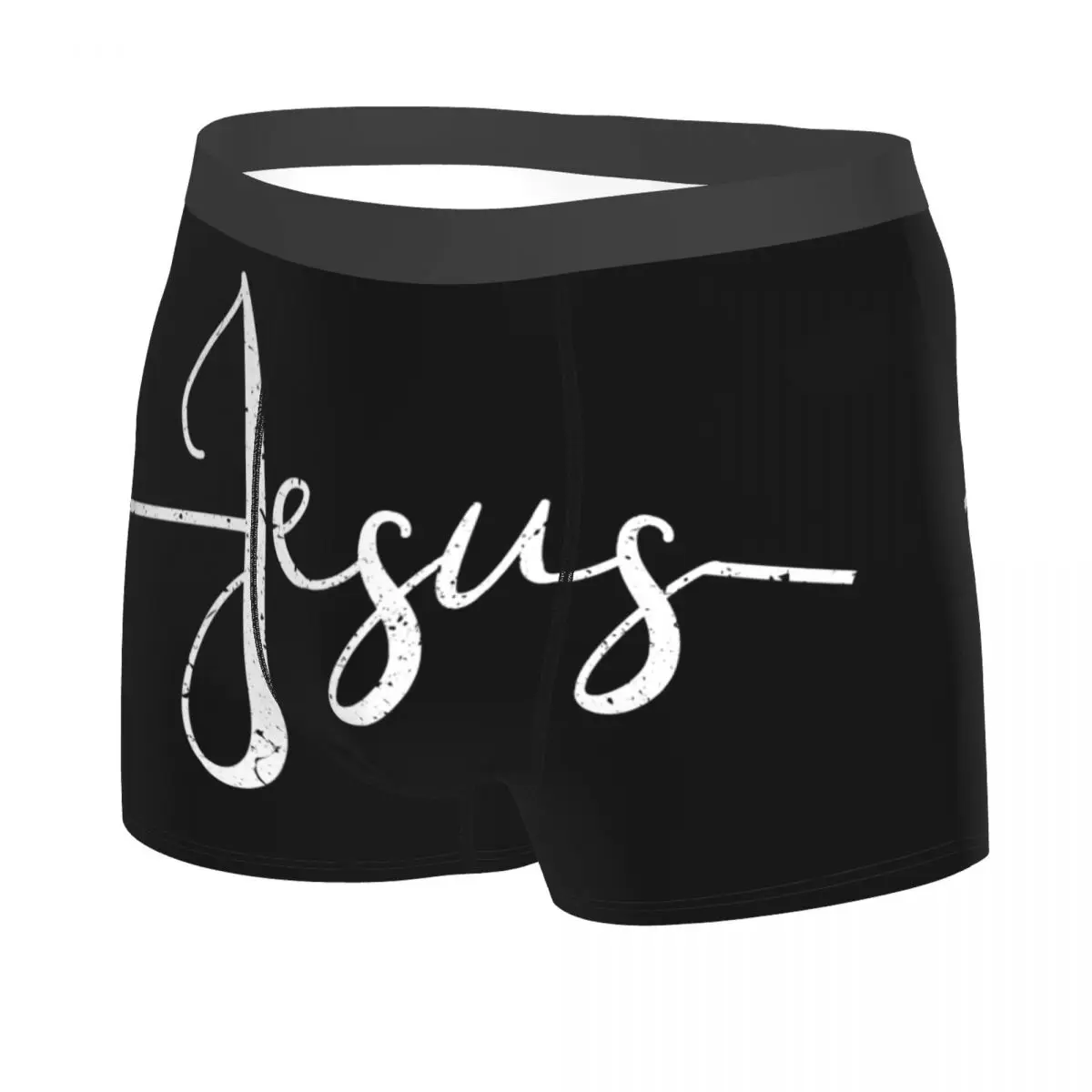 Custom Jesus Christ On The Cross God Underwear Men Breathable Christian Boxer Briefs Shorts Panties Soft Underpants For Male