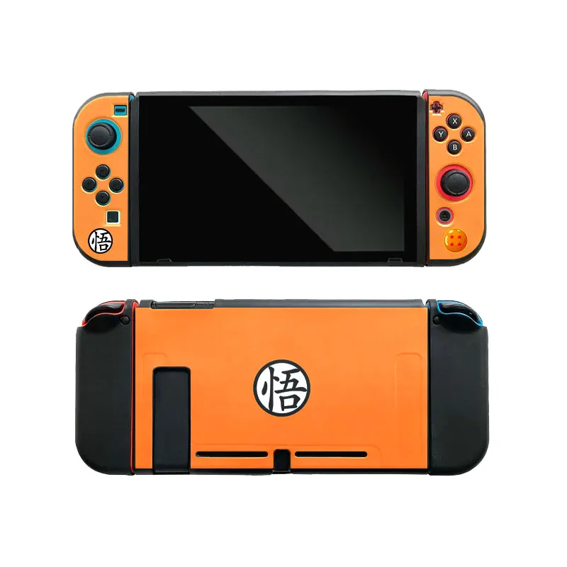 Capa de silicone macio para nintendo switch oled ns joy con controlador casca de pele laranja bola goku doca capa protetora acessórios