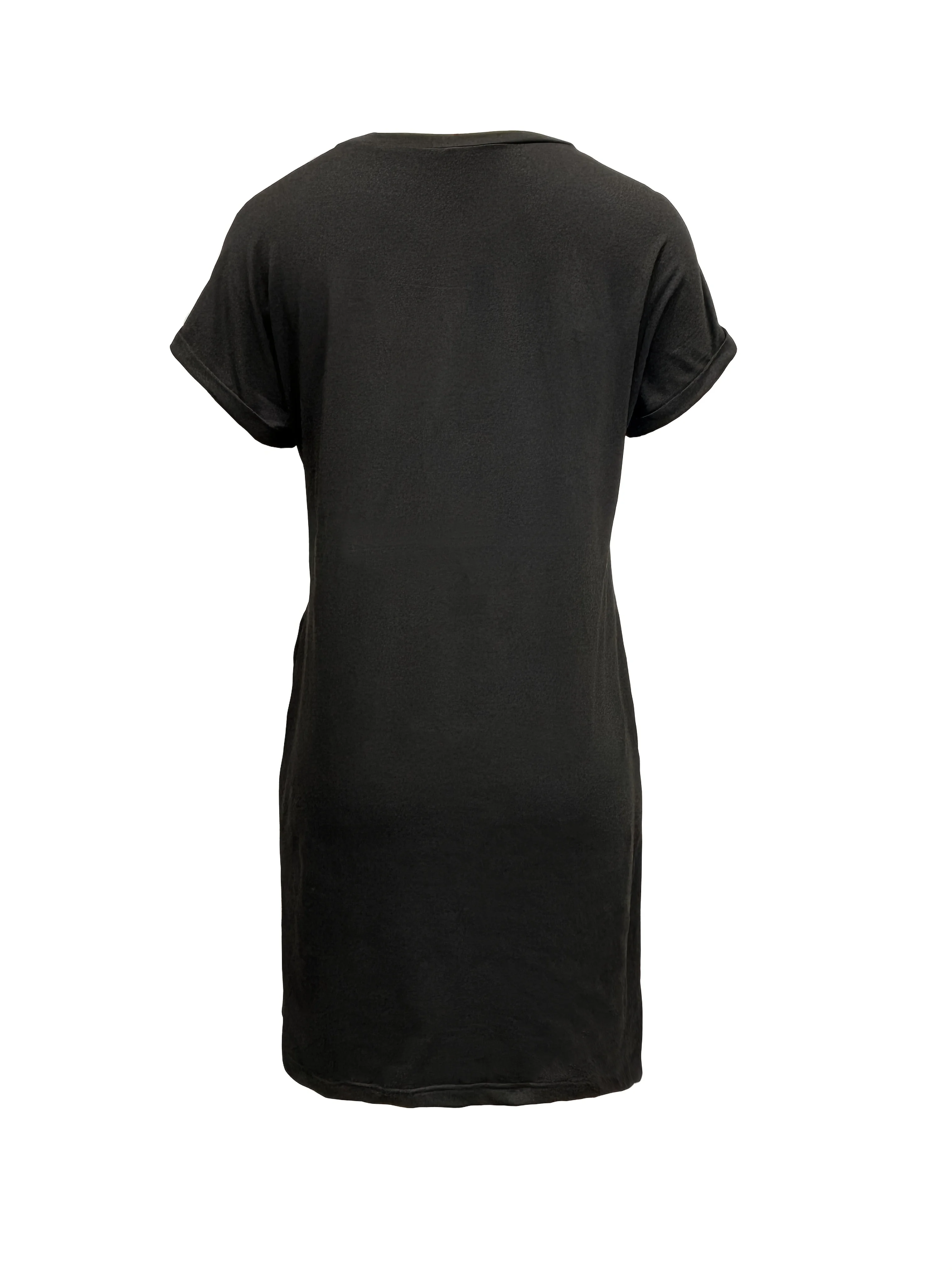 Robe t-shirt décontractée en tricot pour femmes, avec imprimé cœur, col rond, manches courtes, haut à la mode, noir avec motif de drapeau coloré