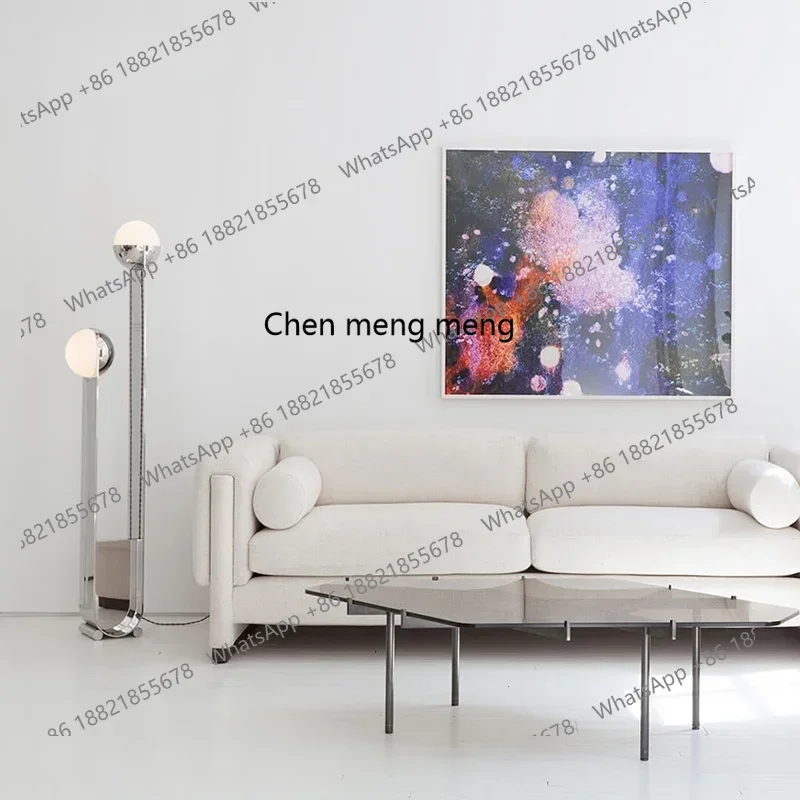 

New arrive zq Glass Two-Head Stainless Steel Living Room Floor Lamp Post-Modern Light Luxury Bedroom Light