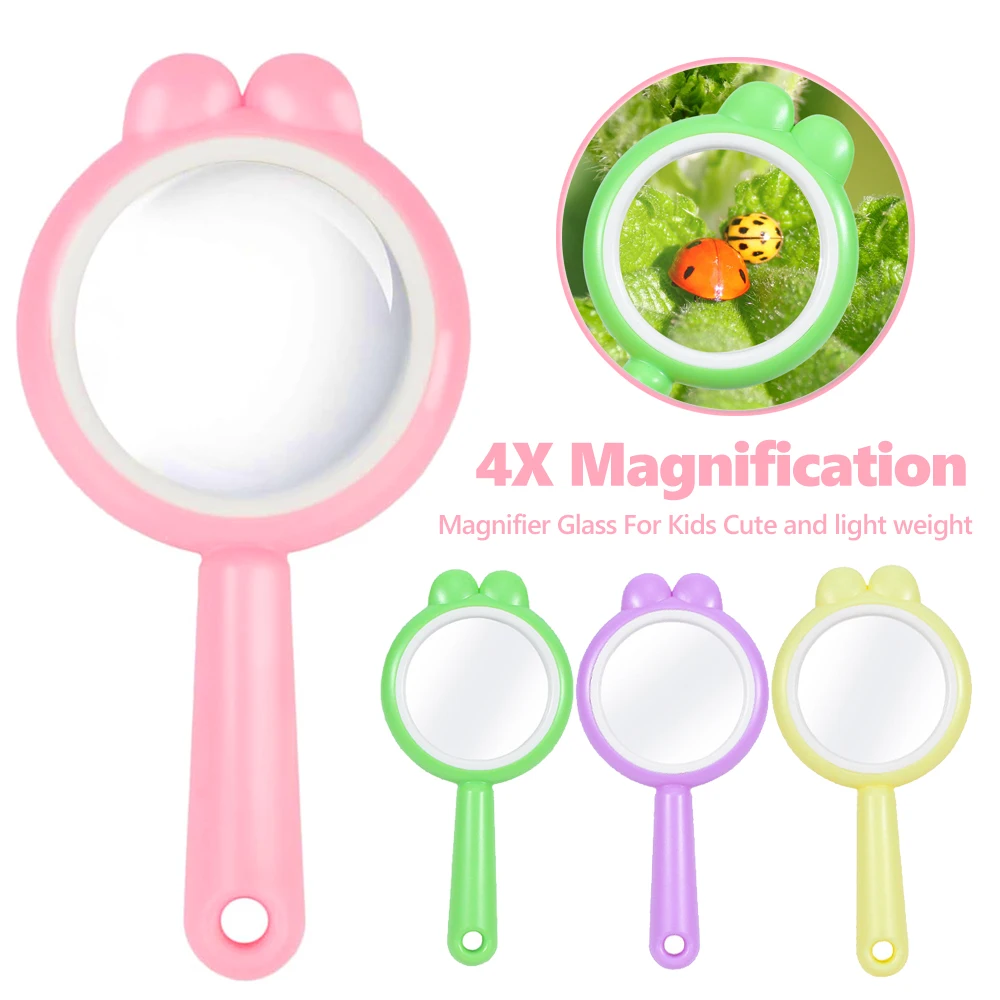 

4X Magnifying Glass For Kids ABS Color Hand Magnifier For Child Children Toys For Reading Science Nature Exploration Loupe Lupa