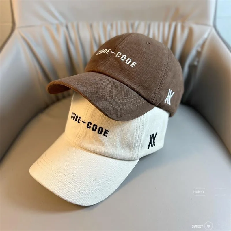 Early spring new baseball cap female letters show face small soft top Korean version trendy brand hat male cool casual universal