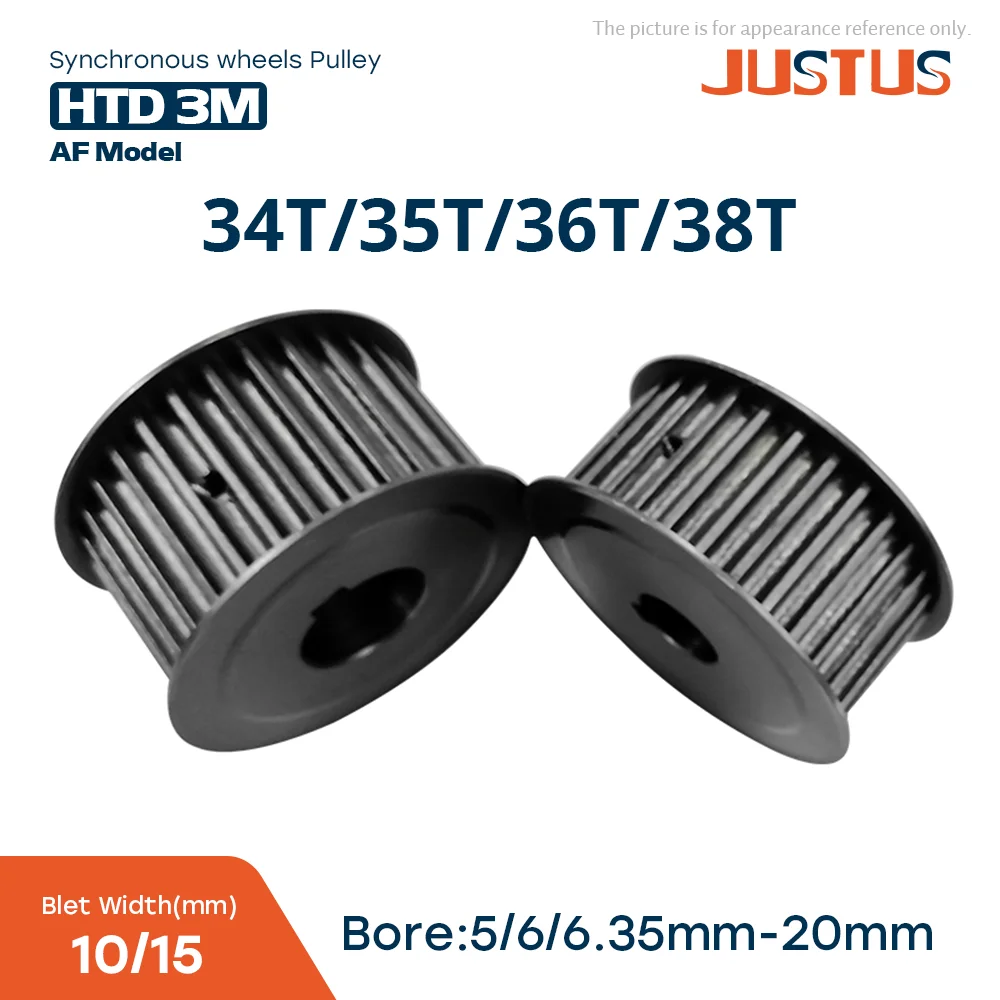 

HTD 3M 34/35/36/38 Teeth Black Steel Synchronous Wheels Bore 5-20mm Keyway Bore 3x1.4/4x1.8/5x2.3/6x2.8mm for Belt Width 10/15mm