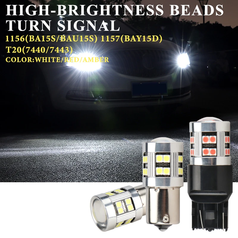 

TINTATU 2pcs 1156 BA15S P21W LED Bulbs Turn Signal Light Car Reverse Lights Daytime Running Lights 24SMD 3030 Chip 12V Red White