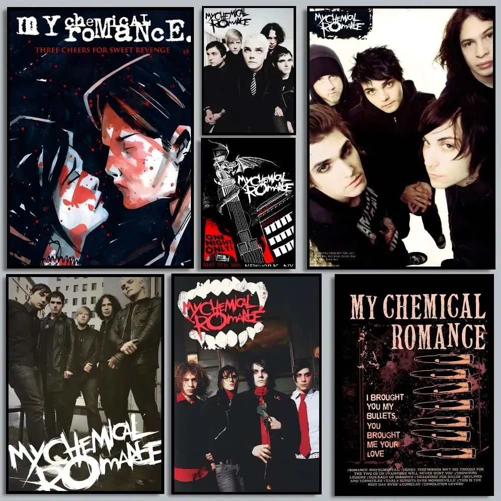 My Chemical Romance Band Emo Punk Poster HD Waterproof Self-Adhesive For Living Room Gift Bedroom Hallway Wall Decor