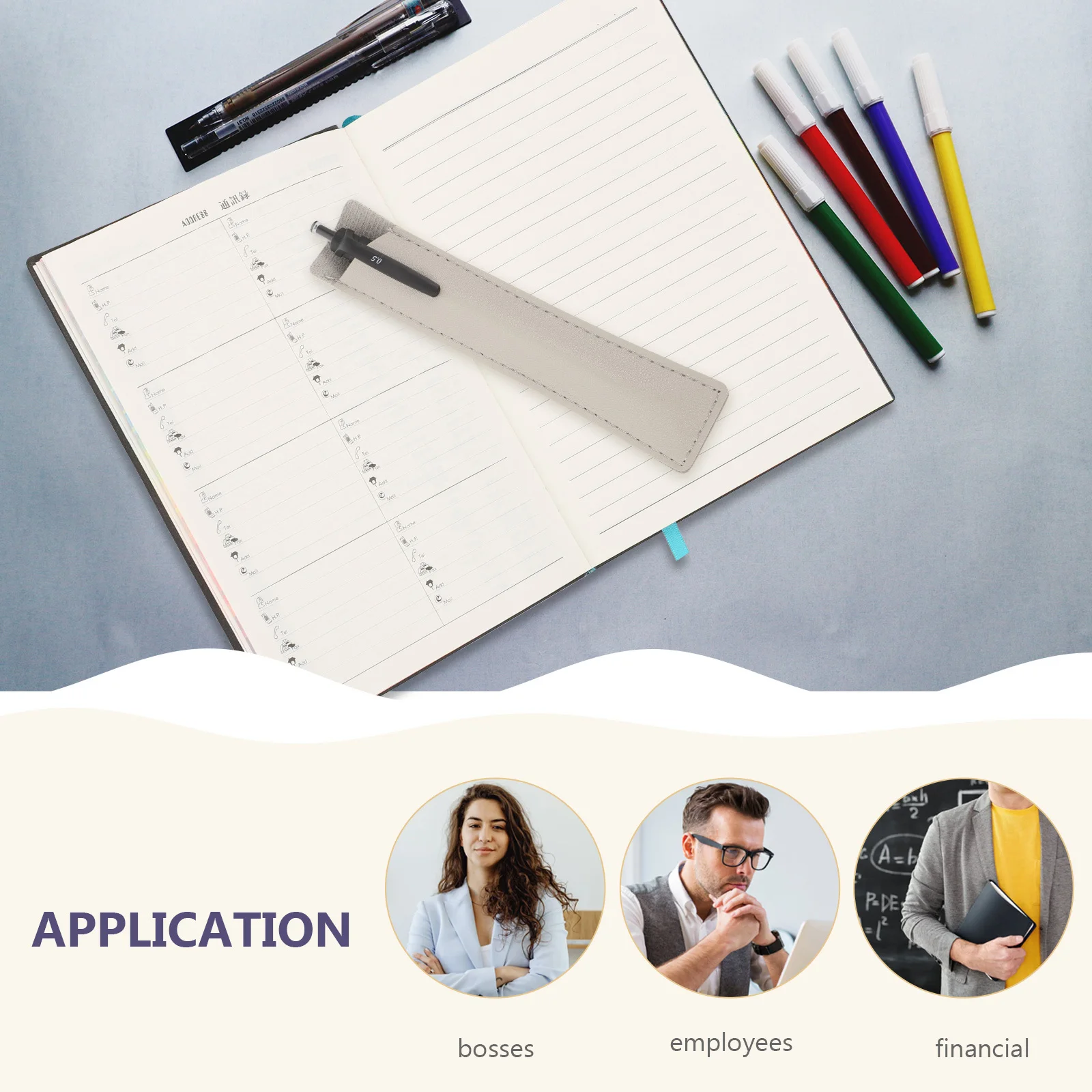 

12Pcs Pen Holder Pen Sleeve for Notebook Elastic Band Portable PU Material Scratch Resistant Gift for Christmas Father's Day