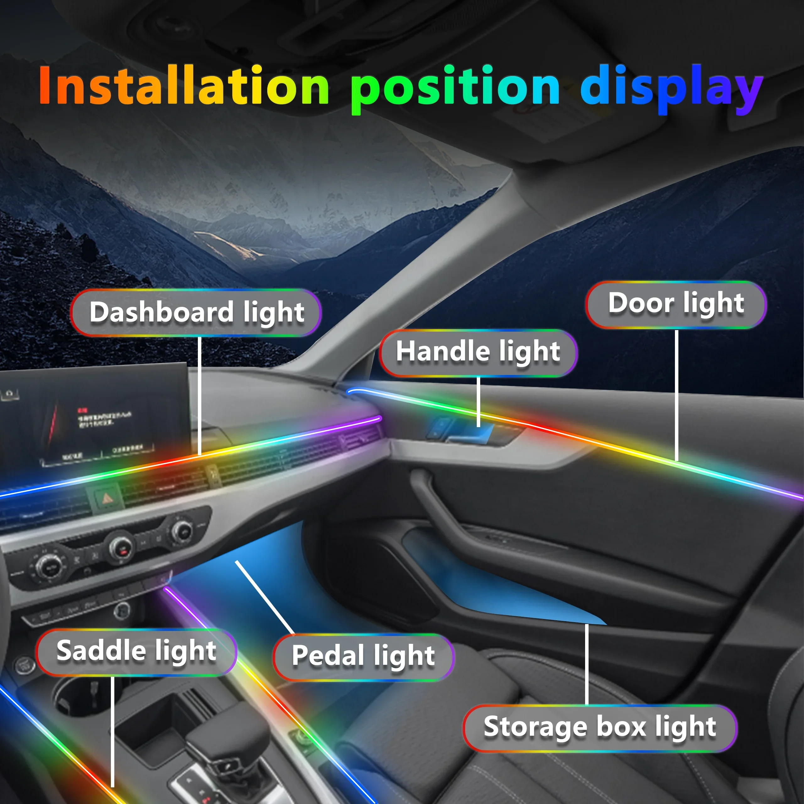 Car LED Ambient Lamps For Hyundai i30 2011-2018 Colorful Atmosphere Lights Auto Interior Neon Strip Light By App Control