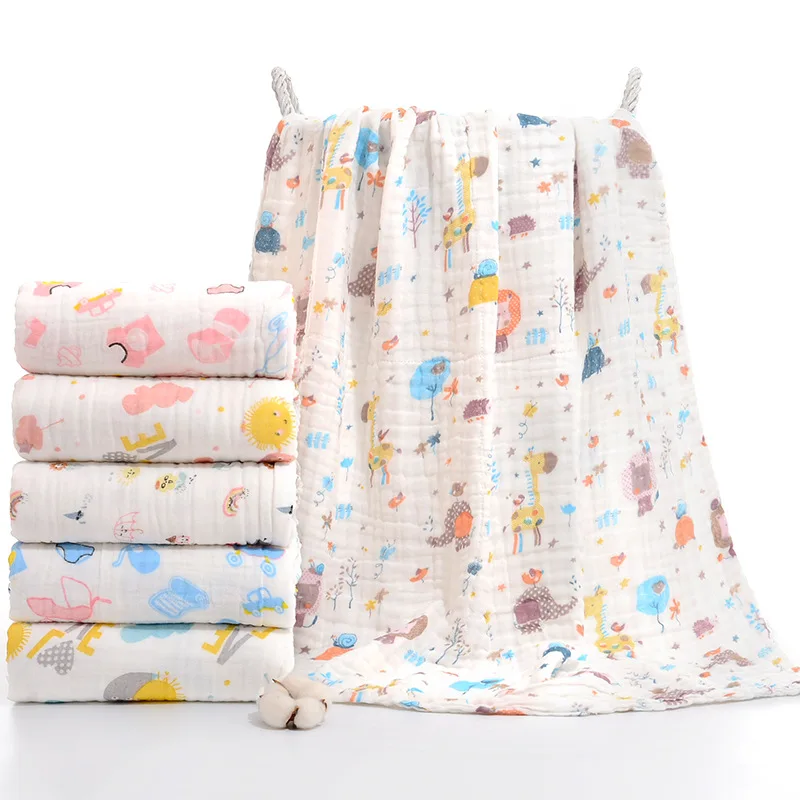 Class A Seersucker Washed Cotton Thickening 12 Layers Gauze Blanket Newborn Baby Six-Layer Gauze Bath Towel Covering Blanket