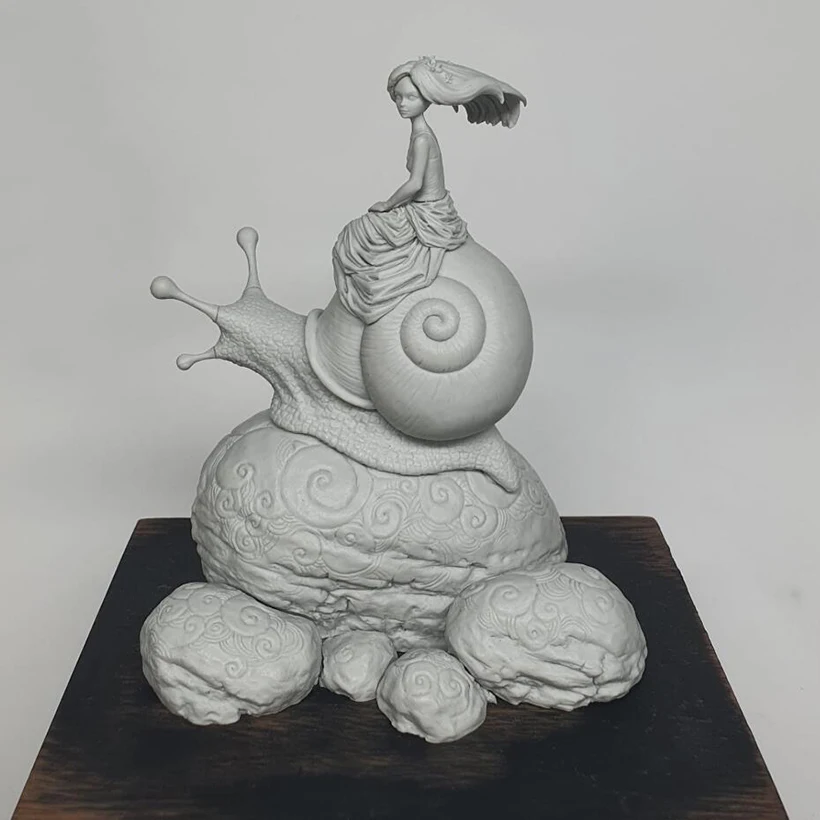 Resin Figure 1/32 high 125mm ANCIENT  Snail Princess  WOMAN Model Unassambled Unpainted  Figure Building Kit