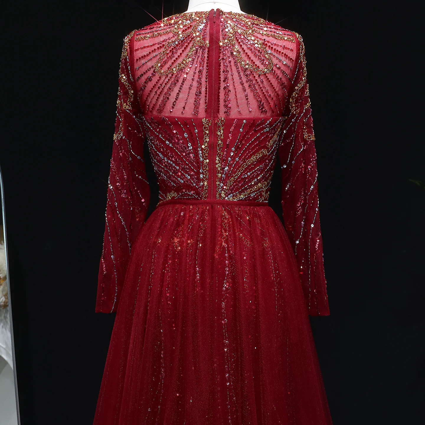 Sharon Said Dubai Luxuriöses Flieder-Abendkleid mit hohem Seitenschlitz, Weinrot, Grün, Damen-Abendkleider SS160, individuell anpassbar – Detail 22