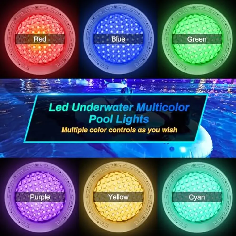 Luces LED para piscina que cambian de Color de 10 pulgadas, piscinas enterradas, 100 pies, AC12V, Control remoto, ahorro de energía, nicho húmedo, piscina subacuática