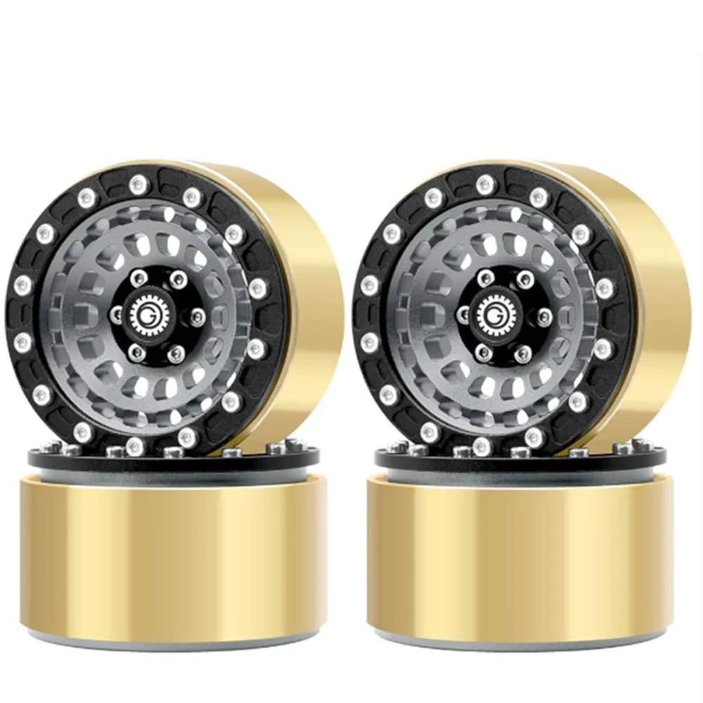 Cubo de rueda con bloqueo de bola de latón y aleación de aluminio para SCX10/TRX4 90046, pieza de juguete para vehículo todoterreno de coche de escalada de simulación RC de 1,9 pulgadas