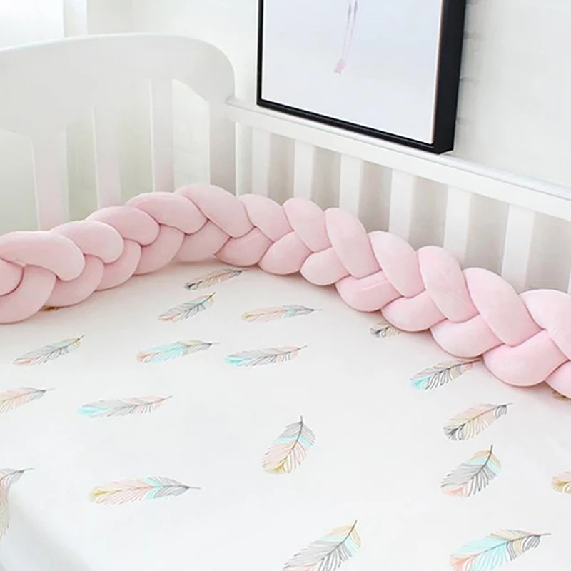 1.5M Handmade Woven Bed Surround Extra Thick Crib Long Fried Dough Twists Edge Anti Collision Strip Protector