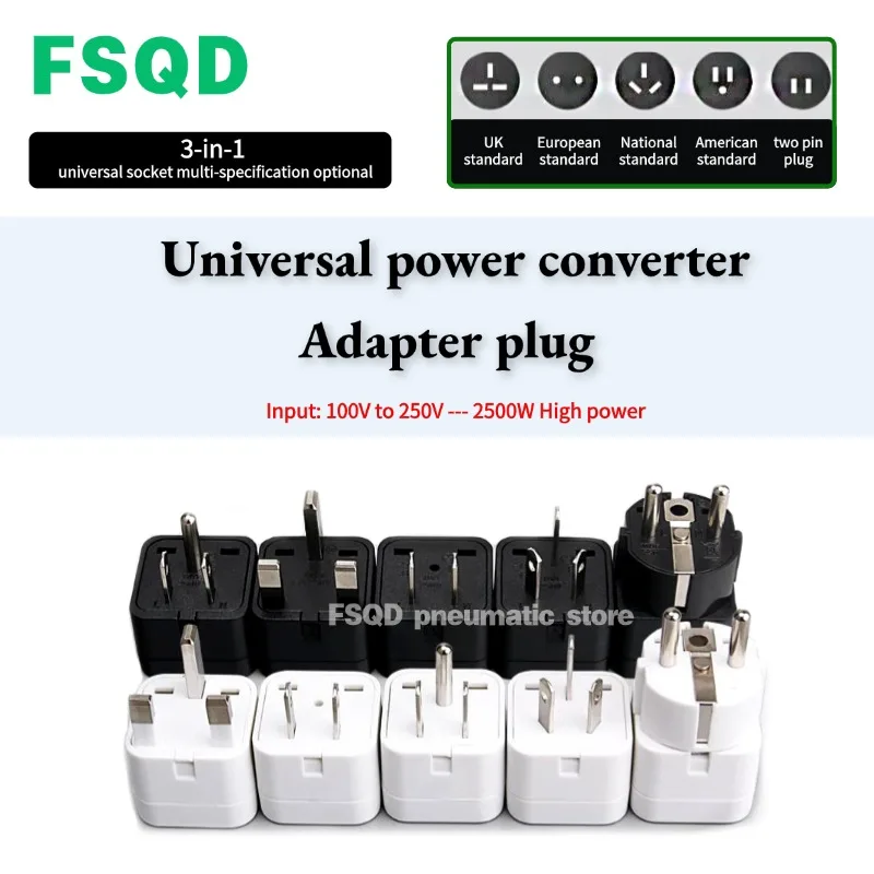 Plug Universal power converter，China Taiwan, Japan, USA,Canada Hong Kong, Macau, UK and other countries or regions Adapter plug