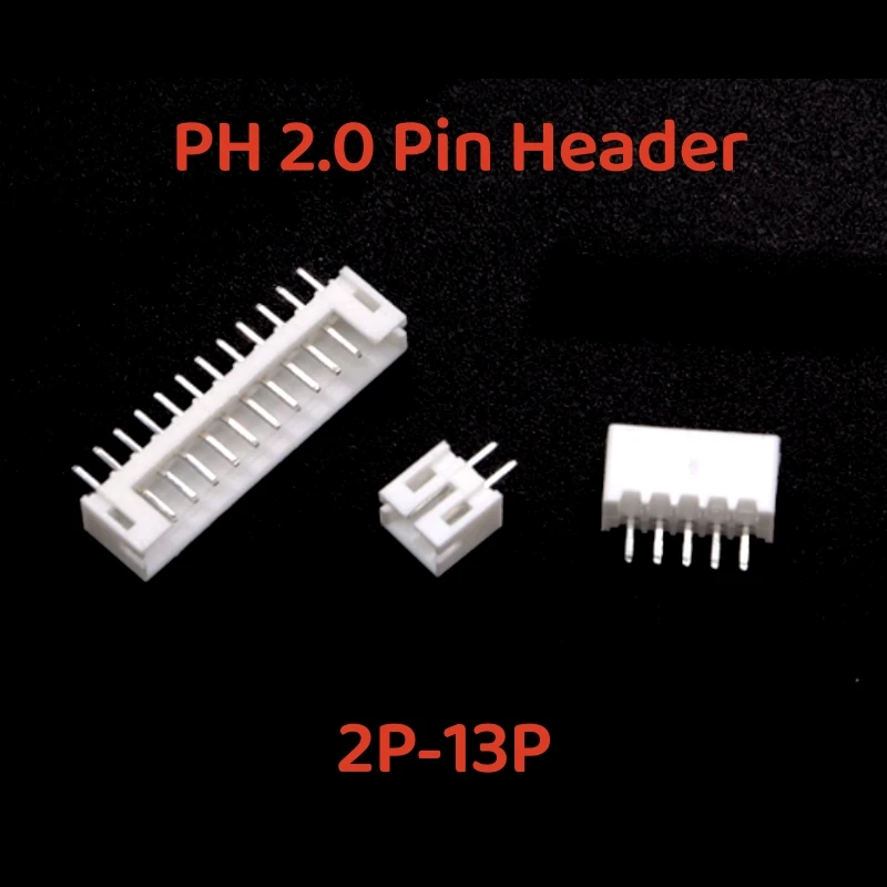 50pcs JST PH 2.0 2P 3P 4P 5P 6P 7P 8P 9P 10P 11P 12 pin Header 2.0mm male material PH2.0mm Connectors Leads PH-A straight pins