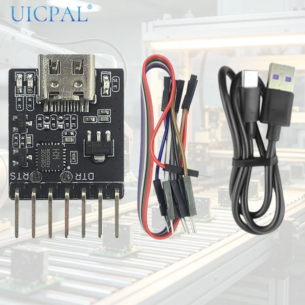 CH9102F CP2104 Downloader Module Chip Program Burning for ESP32 USB to UART RS232 RS485 Serial Port Download 7Pin MINI TYPE-C