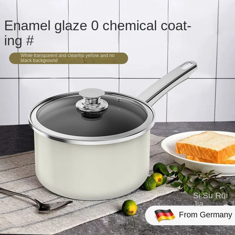 Enamel Enamel Uncoated Antibacterial Darling Non-stick Milk Cooker Soup Cooker Instant Noodle Cooker Gas Induction Cooker