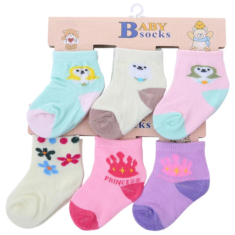 6Pairs/lot 0-2Y Infant Baby Socks Baby Socks for Girls Cotton Mesh Cute Newborn Boy Toddler Socks Baby Clothes Accessories