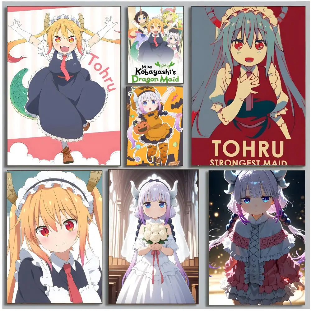 anime comedy M-Miss Kobayashi's Dragon Maid Poster Modern Wall Art Bedroom Living Room Print Unframed