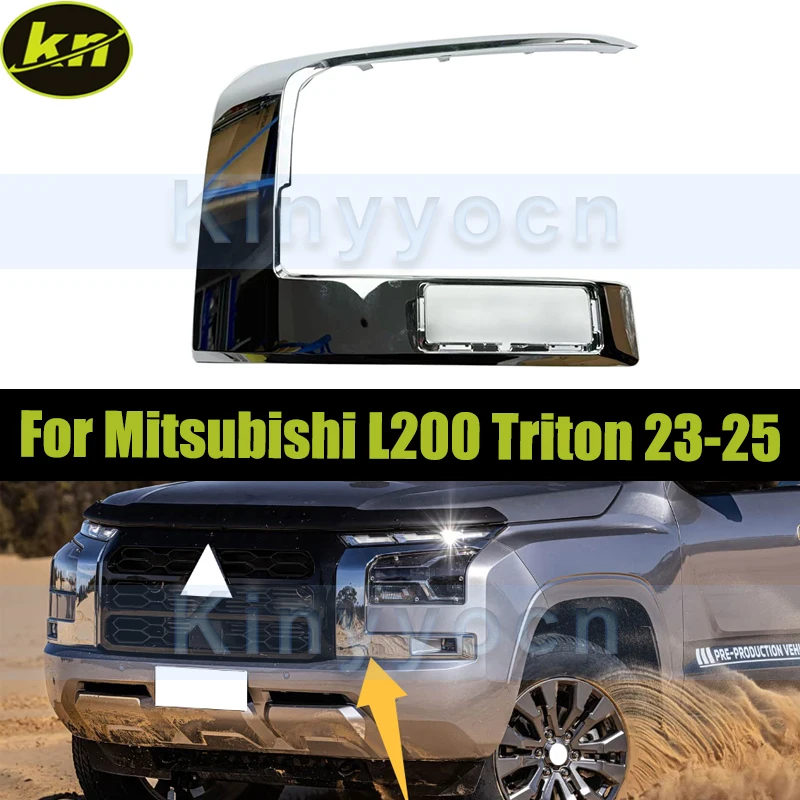 

Chrome Car Front Bumper Headlight Trim For Mitsubishi L200 Triton 2023 2024 2025