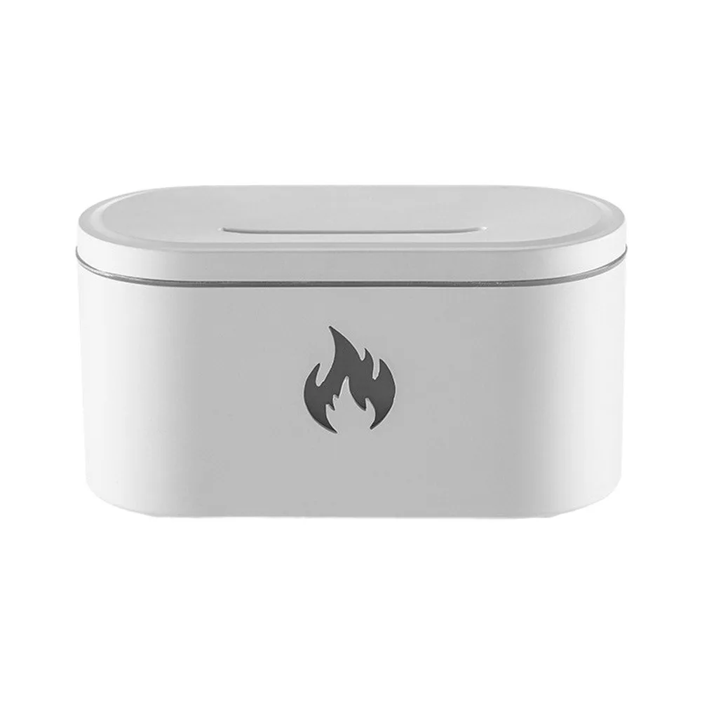 Cool Mist Humidifier and Aromatherapy Diffuser with Flame Effect Simulation USB Power Silent Operation 7-Color Ambient Lighting