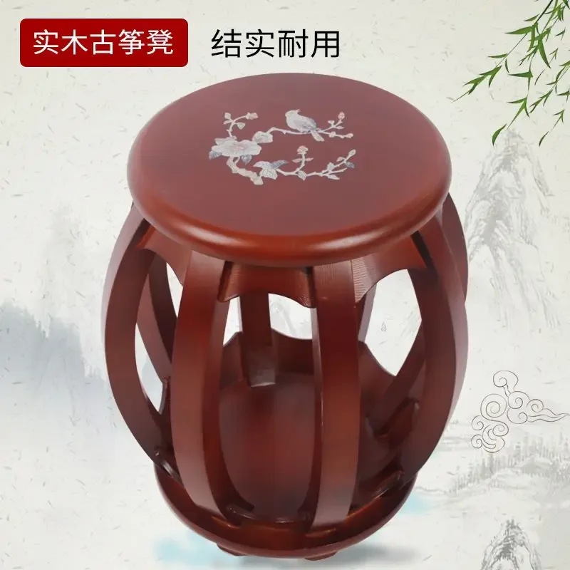 

Ottomans round stool Guzheng stool solid wood Furniture round stool plain faced Haitang colored Guzheng stools sturdy durable